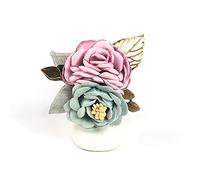 Chamvino Broche fleur en tissu pour femme - Broche tendance pour manteau et tête d'épingle à cheveux double usage (multicolore en option), Zinc, Pyrite de fer