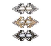 Chamvino Lot de 3 clips vintage pour femme avec boucle de cape. Peut être utilisé comme accessoire de serrage de robe, Zinc, Pyrite de fer