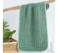 ChamXue Lange Bébé, en Mousseline de Coton, 25x50cm Lot de 5 Langes, Enveloppante Carrés Super Soft pour Peaux Sensibles pour Nouveaux-nés, Vert, 5pcs