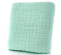 ChamXue Lange Bébé, en Mousseline de Coton, Langes 105x105cm, 6 Couches, Carrés Doux Super Soft pour Peaux Sensibles pour Nouveaux, Vert, 1 Piece