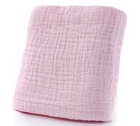 ChamXue Lange Bébé, Langes en Mousseline de Coton, Langes 105x105cm, 6 Couches, Carrés Doux Super Soft pour Peaux Sensibles pour Nouveaux, Rose, 1 Piece