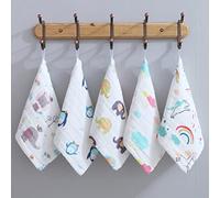 ChamXue Langes Bébé, en Mousseline de Coton, Lot de 5 Langes 25x50cm, 6 Couches, Carrés Doux, Super Soft pour Peaux Sensibles pour Nouveaux, Florals Modèle Aléatoire