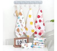 ChamXue Langes Bébé, en Mousseline de Coton, Lot de 5 Langes 30x30cm, 6 Couches, Carrés Doux, Super Soft pour Peaux Sensibles pour Nouveaux, Florals Modèle Aléatoire