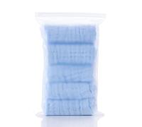 ChamXue Langes Bébé, Langes en Mousseline de Coton, Lot de 5 Langes 30x30cm, 6 Couches, Carrés Doux, Super Soft pour Peaux Sensibles pour Nouveaux (Bleu, 30x30cm)