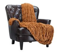 Chanasya Couverture froncée en Fausse Fourrure - Couverture Luxueuse et Douce en Vison réversible - 127 x 165,1 cm - Cathy Spice