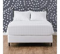 Chanasya Premium Printed Queen Bed Sheet Set 4-Piece - Soft Hand Drawn Plaid Pattern -1 Flat Sheet 1 Fitted Sheet 2 Pillowcases - Wrinkle FadeResistant Microfiber Sheets - White - Queen