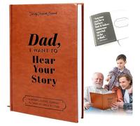 CHANCCI Papa, Je Veux Lire Ton Histoire,Couverture Rigide Lettrage en Feuille d'or Noir,Dad Memory Book,Dad I Want To Hear Your Story,Personalised Gifts for Dad