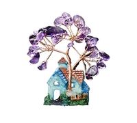 Chance et Richesse Cristal d'améthyste Naturel Quartz ing Ornements minéraux de la Vie décoration de la Maison Chakra Porte-Bonheur Arbre d'argent