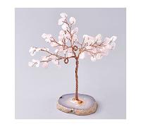 Chance et Richesse Cristal Naturel améthyste Quartz Rose Aigue-Marine décoration Porte-Bonheur tranches d'agate Pierre minérale décoration d'intérieur Chakra Arbre d'argent (Couleur : E)