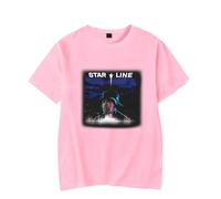 Chance The Rapper Star Line Album Merch T-shirt unisexe décontracté col rond manches courtes, rose, XL