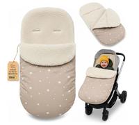 Chanceliere bebe poussette 90 x 45 cm - chancelière universelle pour poussette et siège auto Cybex Boucle Beige étoiles