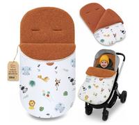 Chancelière Bébé Poussette 90x45 cm en Boucle: 90x45 cm - Doublure toute douce et Coupe Universelle - Extérieur coupe-vent lavable à 30 degrés Buggy Bébé et Enfant Oeko-Tex Safari