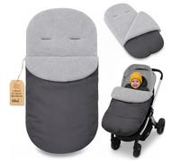 Chancelière Bébé Poussette 90x45 cm en Boucle: 90x45 cm - Doublure toute douce et Coupe Universelle - Extérieur coupe-vent lavable à 30 degrés Buggy Bébé et Enfant Oeko-Tex Gris foncé