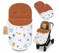 Chancelière Bébé Poussette 90x45 cm en Boucle: 90x45 cm - Doublure toute douce et Coupe Universelle - Extérieur coupe-vent lavable à 30 degrés Buggy Bébé et Enfant Oeko-Tex Safari