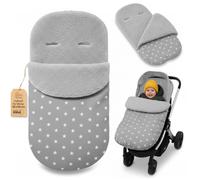 Chancelière Bébé Poussette 90x45 cm en Boucle: 90x45 cm - Doublure toute douce et Coupe Universelle - Extérieur coupe-vent lavable à 30 degrés Buggy Bébé et Enfant Oeko-Tex Étoiles Et Gris