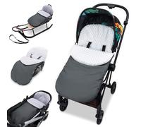 Chancelière Bébé Poussette 90x45 cm en Minky: 90x45 cm - Doublure toute douce et Coupe Universelle - Extérieur coupe-vent lavable à 30 degrés Buggy Bébé et Enfant Oeko-Tex Gris Foncé