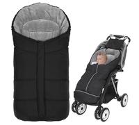 Chanceliere Bebe Poussette, Longue Chancelière Universelle Pour Poussettes, 97 × 44cm Convient Pour Poussette Landau Siège Autos e Con Capuche Et Fermeture Éclair (Noir)