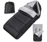 Chanceliere Bebe Poussette Universelle, Imperméable Chanceliere Bebe Cosy avec Fermeture Éclair Réglable, Hiver Chancelière Poussette, Détachable & Durable, Tissu Cationique Chaud, Noir Élégant