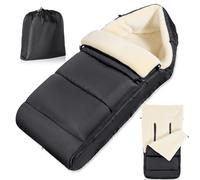 Chanceliere Bebe Poussette Universelle, Imperméable Chanceliere Bebe Cosy avec Fermeture Éclair Réglable, Hiver Chancelière Poussette, Détachable & Durable, Tissu Cationique Chaud, Noir Classique
