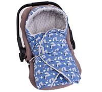 Chancelière couverture enveloppante nid d'ange bébé réversible bleu, loup TU
