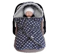Chancelière couverture enveloppante nid d'ange bébé réversible en coton minky eli bleu marine TU