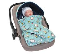 Chancelière couverture enveloppante réversible dinoz bleu marine TU