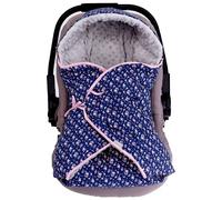 Chancelière couverture enveloppante réversible flore bleu, floral TU