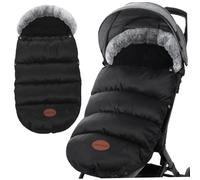 Chancelière de poussette épaisse doublée en polaire chaude pour l'hiver avec col en fourrure et fermeture éclair, sac de banderole imperméable, couverture 88, 9 x 35, 6 cm, housse d'hiver, sac co