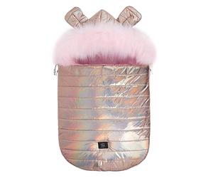Chancelière d'hiver GaGaDumi "Teddy", siège bébé avec fermeture éclair, sac câlin, couverture bébé, poussette, tête de lit lavable, convient à toutes les poussettes et sièges auto (T01-Rose Gold)
