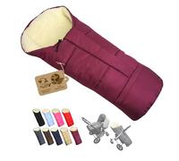 Chancelière d'hiver pour poussette - Gigoteuse universelle en forme de momie avec laine d'agneau - Taille réglable et chaude - Avec fermeture éclair - Lavable (bordeaux)