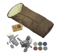 Chancelière d'hiver pour poussette - Gigoteuse universelle en forme de momie avec laine d'agneau - Taille réglable et chaude - Avec fermeture éclair - Lavable (marron chiné)