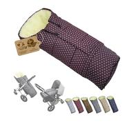 Chancelière d'hiver pour poussette - Gigoteuse universelle en forme de momie avec laine d'agneau - Taille réglable - Chaude avec fermeture éclair - Lavable (étoiles bordeaux)