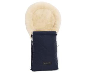 Chancelière OSLO en peau de mouton de WERNER CHRIST BABY- Chancelière d'hiver (78 cm x 33 cm) en fourrure médicale, pour coque bébé et poussette, en rouge, bleu, brun, noir, beige, gris