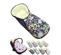 Chancelière pour coque bébé [chancelière d'hiver] pour siège auto enfant compatible avec les coques bébé Maxi Cosi groupe 0+, coussin d'assise réglable en laine d'agneau (chouette 8)