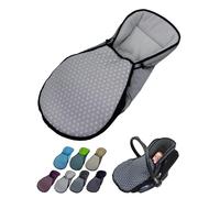 Chancelière pour coque bébé [chancelière d'hiver] pour siège auto enfant compatible avec les nacelles Maxi Cosi groupe 0+, en polaire thermique réglable, étoiles gris clair