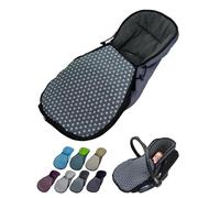 Chancelière pour coque bébé [chancelière d'hiver] pour siège auto enfant compatible avec les nacelles Maxi Cosi groupe 0+, en polaire thermique réglable, étoiles gris foncé