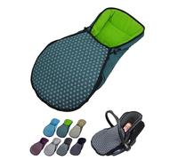 Chancelière pour coque bébé [chancelière d'hiver] pour siège auto enfant compatible avec les nacelles Maxi Cosi groupe 0+, en polaire thermique réglable, (étoiles olive)