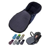 Chancelière pour coque bébé [chancelière d'hiver] pour siège auto enfant compatible avec les nacelles Maxi Cosi groupe 0+, en polaire thermique réglable, étoiles bleu marine