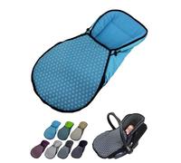Chancelière pour coque bébé [chancelière d'hiver] pour siège auto enfant compatible avec les nacelles Maxi Cosi groupe 0+, en polaire thermique réglable, étoiles turquoises