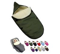 Chancelière pour coque bébé [Chancelière d'hiver] pour siège auto groupe 0+ et coque de poussette Système de harnais à 3 points et 5 points, coussin d'assise universel réglable en laine d'agneau