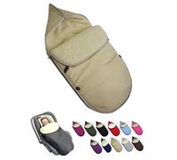 Chancelière pour coque bébé [chancelière d'hiver] pour siège auto groupe 0+ et coque de poussette - Système de harnais à 3 points et 5 points - Coussin d'assise universel réglable en laine d'agneau