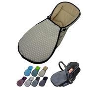 Chancelière pour coque bébé [chancelière d'hiver] pour siège auto pour enfant compatible avec les nacelles Maxi Cosi groupe 0+, en polaire thermique réglable, motif étoiles beiges