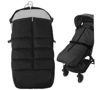 Chancelière pour poussette Chancelières imperméables pour poussette et landau avec polaire chaude Housse de d'hiver amovible avec fermeture éclair Chancelière noire, couverture