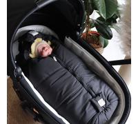 Chancelière pour siège-auto bébé en peau d'agneau NAADJA noir