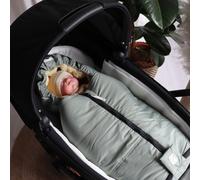 Chancelière pour siège-auto bébé en peau d'agneau NAADJA - Sauge vert/gris