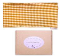 Chancelière Thermique de Graines de Trigo et Lavanda 48 x 15 cm Housse Lavable 100% Coton, Coussin Thermique pour cervicales et coliques, pour thérapies à Froid et Chaleur (Vichy Jaune)