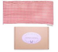 Chancelière Thermique de Graines de Trigo et Lavanda 48 x 15 cm Housse Lavable 100% Coton, Coussin Thermique pour cervicales et coliques, pour thérapies à Froid et Chaleur (Vichy Rose)