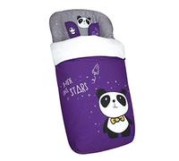 Chancelière universelle avec couvre-pieds en polaire, amovible avec fermeture éclair. Lavable en machine. (Panda)
