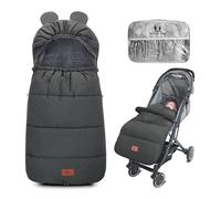 Chancelière Universelle pour Poussette Antidérapant, Chanceliere Bebe Hiver en Polaire pour Poussette Landaus Siège Auto, 102 x 48 cm (Noir Vert)