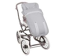 Chancelière universelle pour poussette piqué haut de gamme grise + couvre-harnais en cadeau, amovible, tissu arrière 3D